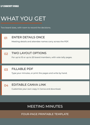 Board Meeting Minutes Template for Boards and Committees