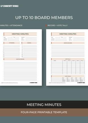 Board Meeting Minutes Template for Boards and Committees