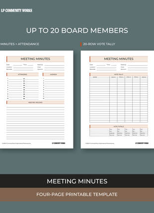 Board Meeting Minutes Template for Boards and Committees