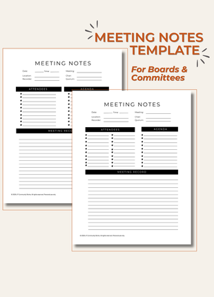 Board Meeting Template Bundle | Agenda, Minutes and Notes