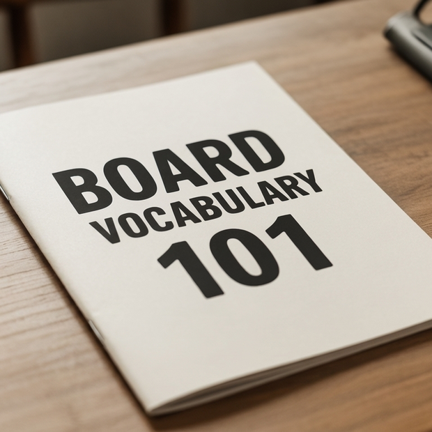 Banner image for: <h3>Board Vocabulary <br/>101  Basics</h3>