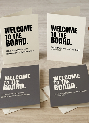 4 Pack | Funny Welcome to the Board Cards