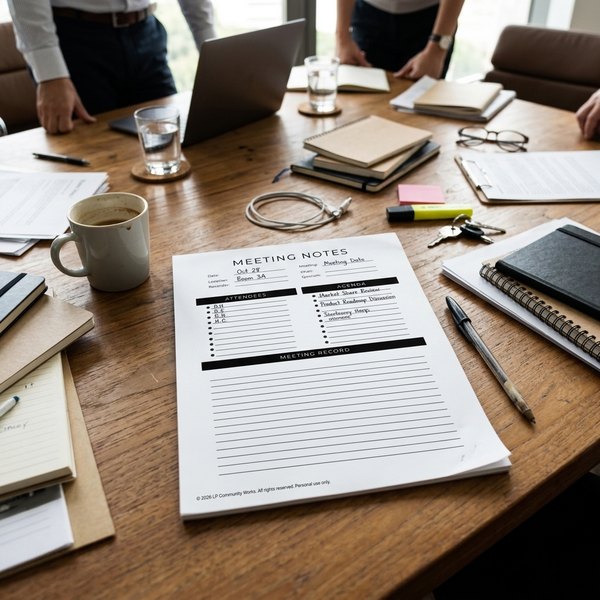 Board Meeting Notes Notepad | Governance Meeting Planner Pad