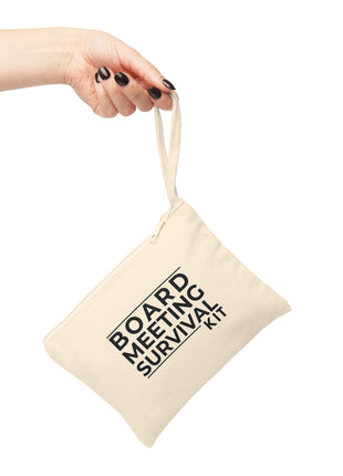 Board Meeting Survival Kit Canvas Pouch | Board Member Zipper Bag