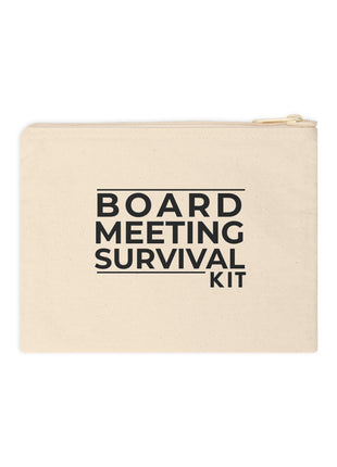 Board Meeting Survival Kit Canvas Pouch | Board Member Zipper Bag