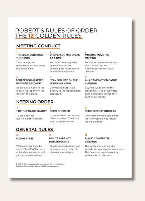 Robert’s Rules of Order | 12 Golden Rules