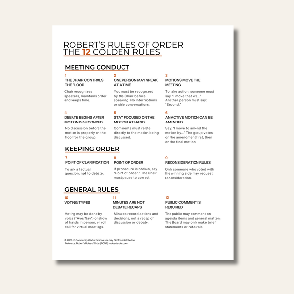 Robert’s Rules of Order | 12 Golden Rules
