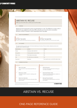 Abstain vs Recuse Guide | Conflict of Interest Board Meeting Reference (PDF)