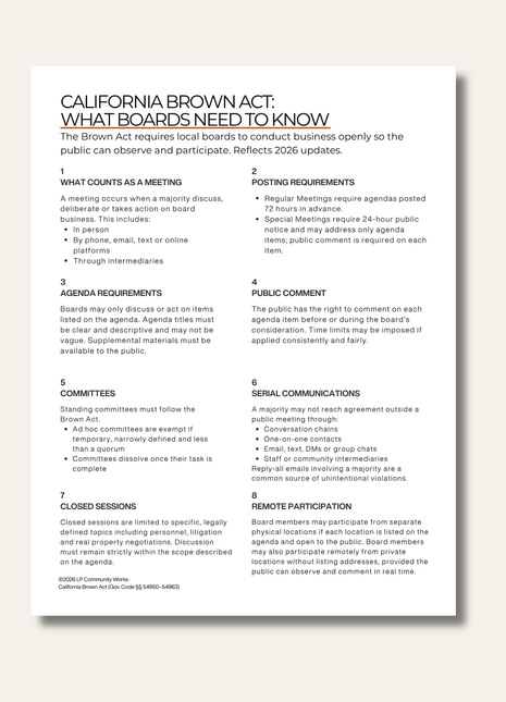 California Brown Act Guide | What Boards Need to Know