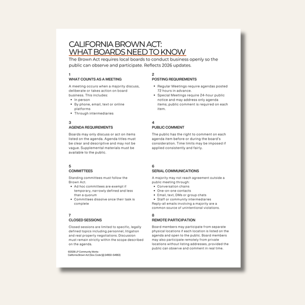 California Brown Act Guide | What Boards Need to Know