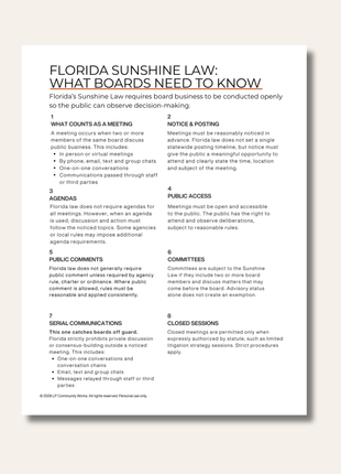 Florida Sunshine Law Guide | What Boards Need to Know
