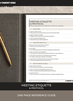 Board Meeting Rules Bundle | Robert’s Rules, Etiquette and Motion Guides