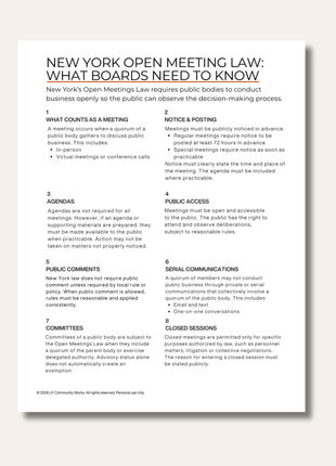 New York Open Meeting Law Guide | What Boards Need to Know