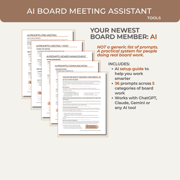 AI Board Meeting Assistant | Prompts and Workflow for Board Members