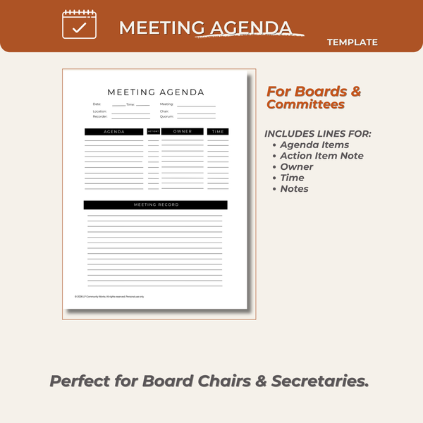 Board Meeting Agenda Template | Editable and Structured