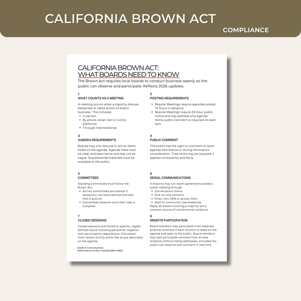 California Brown Act Guide | What Boards Need to Know
