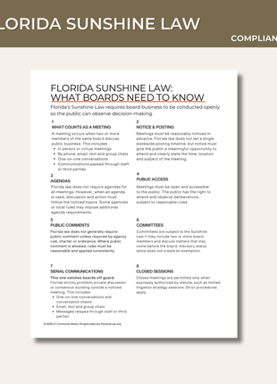 Florida Sunshine Law Guide | What Boards Need to Know