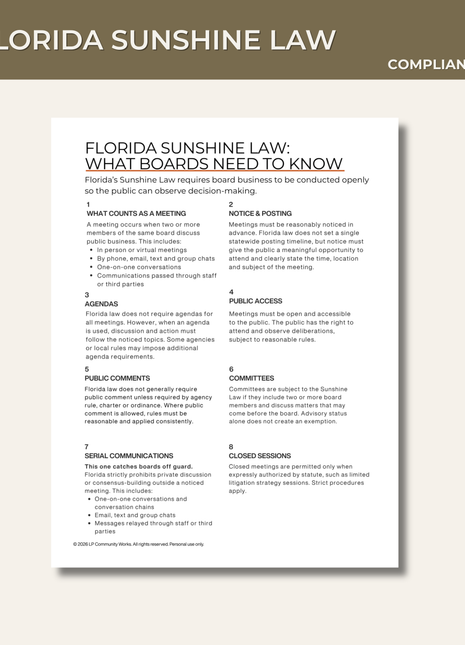 Florida Sunshine Law Guide | What Boards Need to Know