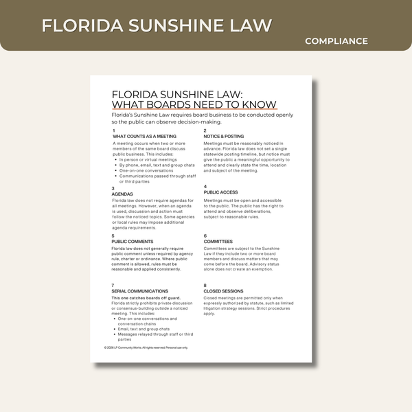 Florida Sunshine Law Guide | What Boards Need to Know