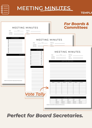 Board Meeting Minutes Template for Boards and Committees