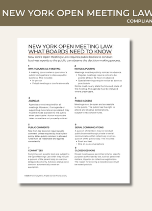 New York Open Meeting Law Guide | What Boards Need to Know