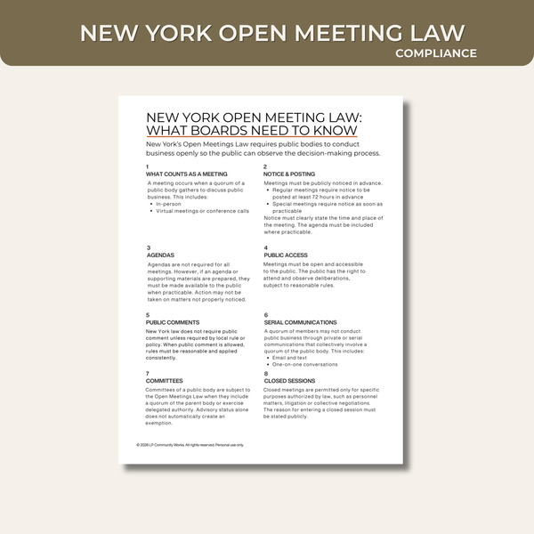 New York Open Meeting Law Guide | What Boards Need to Know