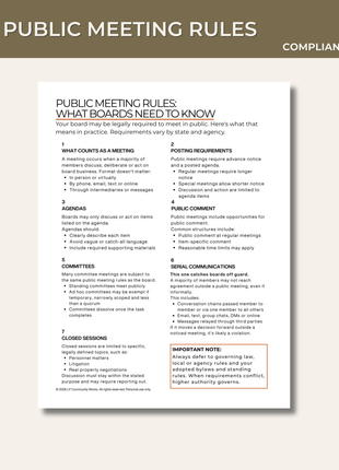 Public Meeting Rules for Boards |What You Need to Know