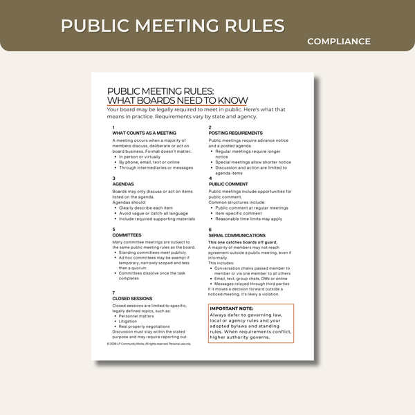 Public Meeting Rules for Boards |What You Need to Know