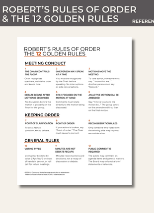 Robert’s Rules of Order | 12 Golden Rules