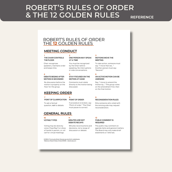 Robert’s Rules of Order | 12 Golden Rules