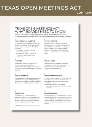Texas Open Meetings Act Guide | What Boards Need to Know
