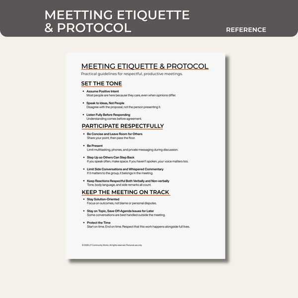 Meeting Etiquette & Protocol |Board Meeting Guide