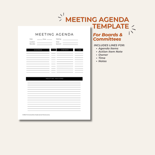 Board Meeting Agenda Template | Editable and Structured