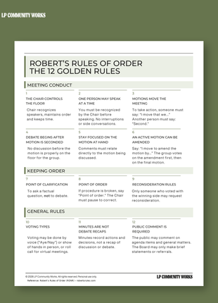 Robert’s Rules of Order | 12 Golden Rules